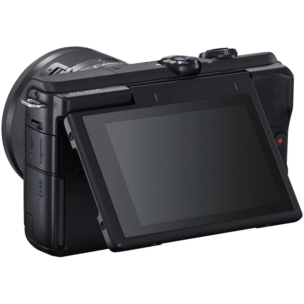 '+ Black More Canon Digital EOS (New) Mirrorless M200 Camera (3699C009) with Lens 15-45mm