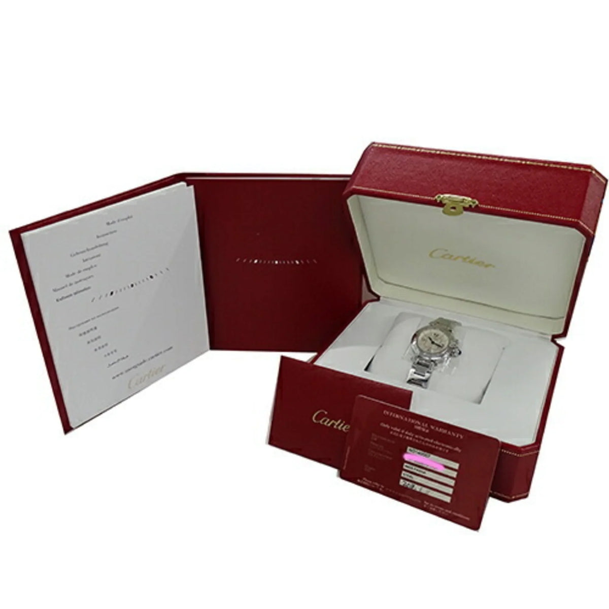 Quartz, W3140007, Miss Ladies Pasha Stainless Polished Pre-Owned (Good) SS, Cartier Steel, Silver, Watch,