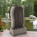 Decorative LED Standing Wall Lights-Outdoor Fountain-Polyresin Stone Waterfall With Water