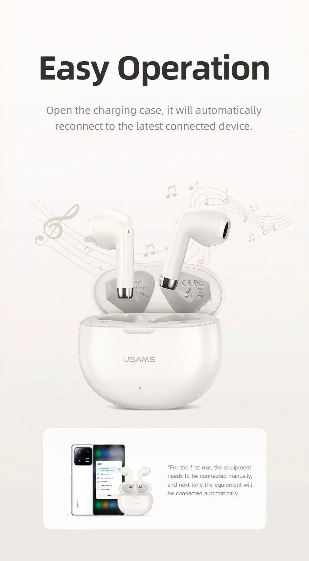 with Bluetooth - 5.3 Wireless Case,Wireless Earphones,Touch Waterproof Sony Control Noise Headphones IV Mic,IPX4 Earphones with Cancelling 1 for Charging Earbuds White Xperia