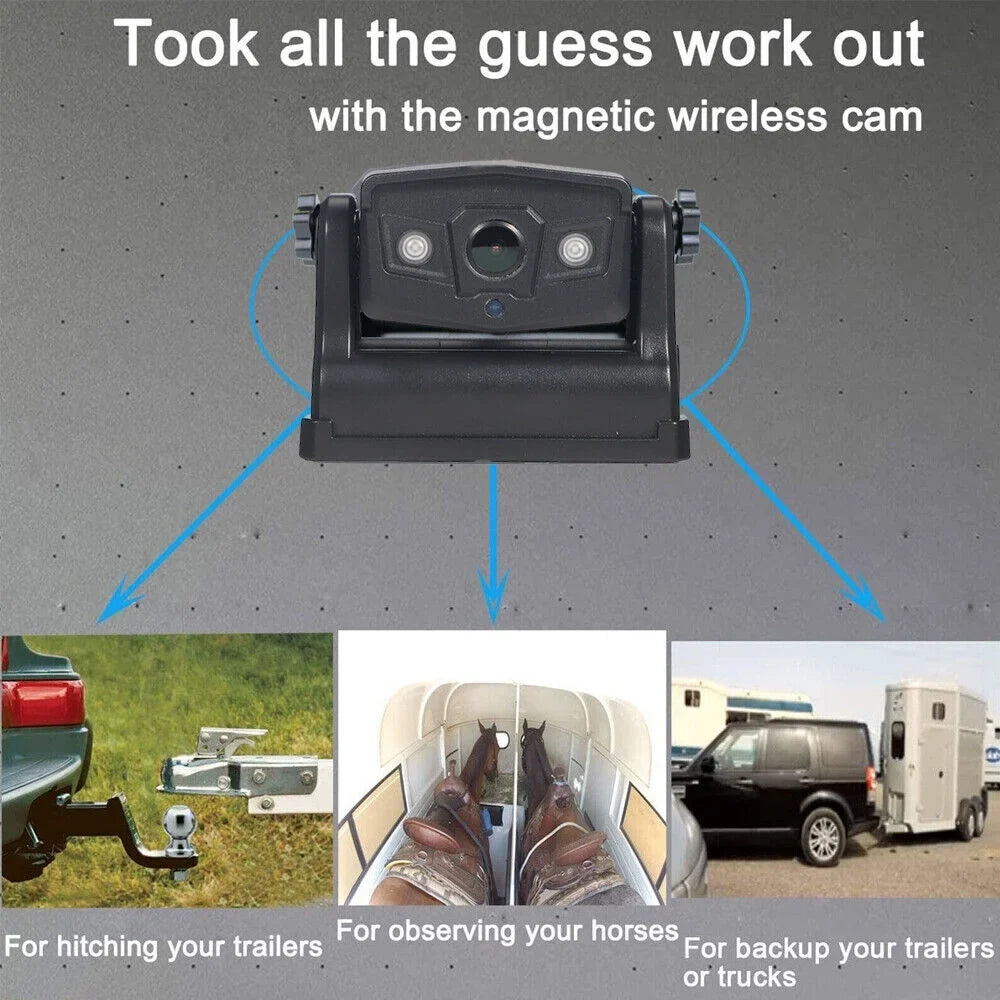 Battery 9600mAh View JahyShow Magnetic Front/Rear Wireless, High-Capacity Backup Camera, WiFi