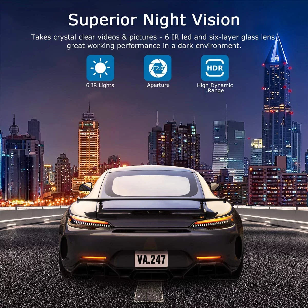 Camera Video Full Night Car Display in Dashboard 170 Dash ORSKEY Cam Angle HD Car Wide DVR with Dashcam for WDR G-Sensor Cars 1080P Recorder 3.0" LCD Vision Camera