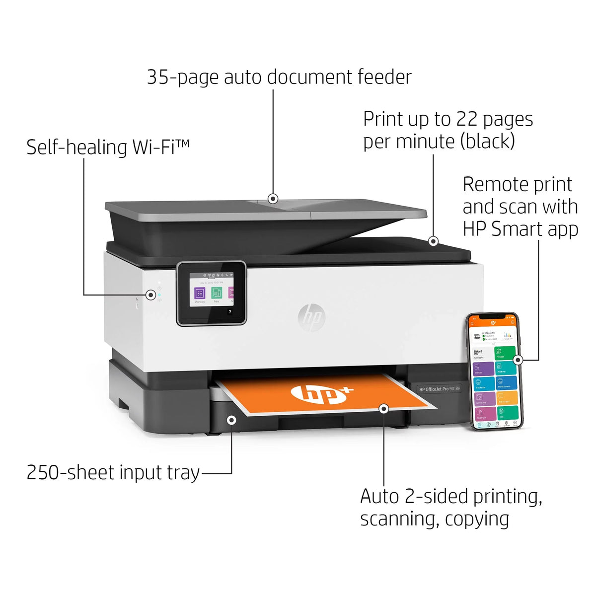 9018e Inkjet OfficeJet Pro Wireless HP All-in-One Printer Color