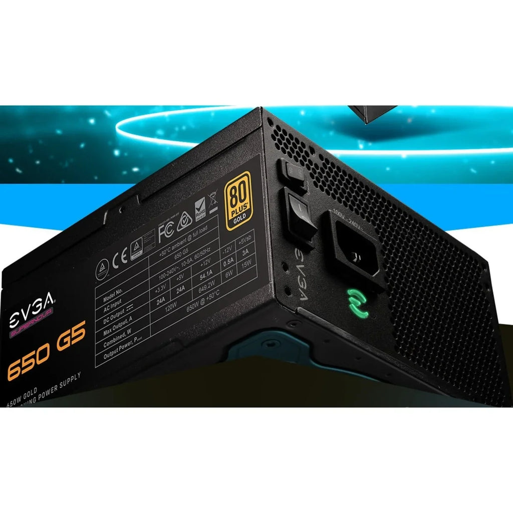 10 80 Mode 220-G5-0650-X1 Eco EVGA Compact 650 Self Fully Supply Fan, Modular, Size, ON G5, Gold Power with Plus FDB 650W, Includes Tester, Power Year 150mm Warranty, SuperNOVA