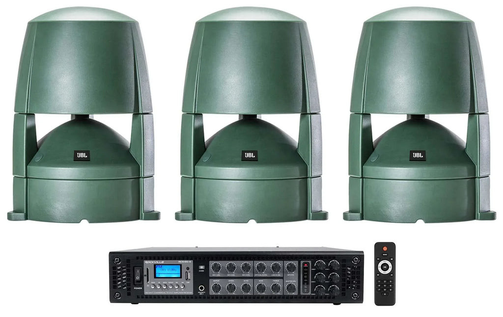 Outdoor 88M Amplifier 70v Speakers Landscape 8" (3) + Commercial CONTROL JBL