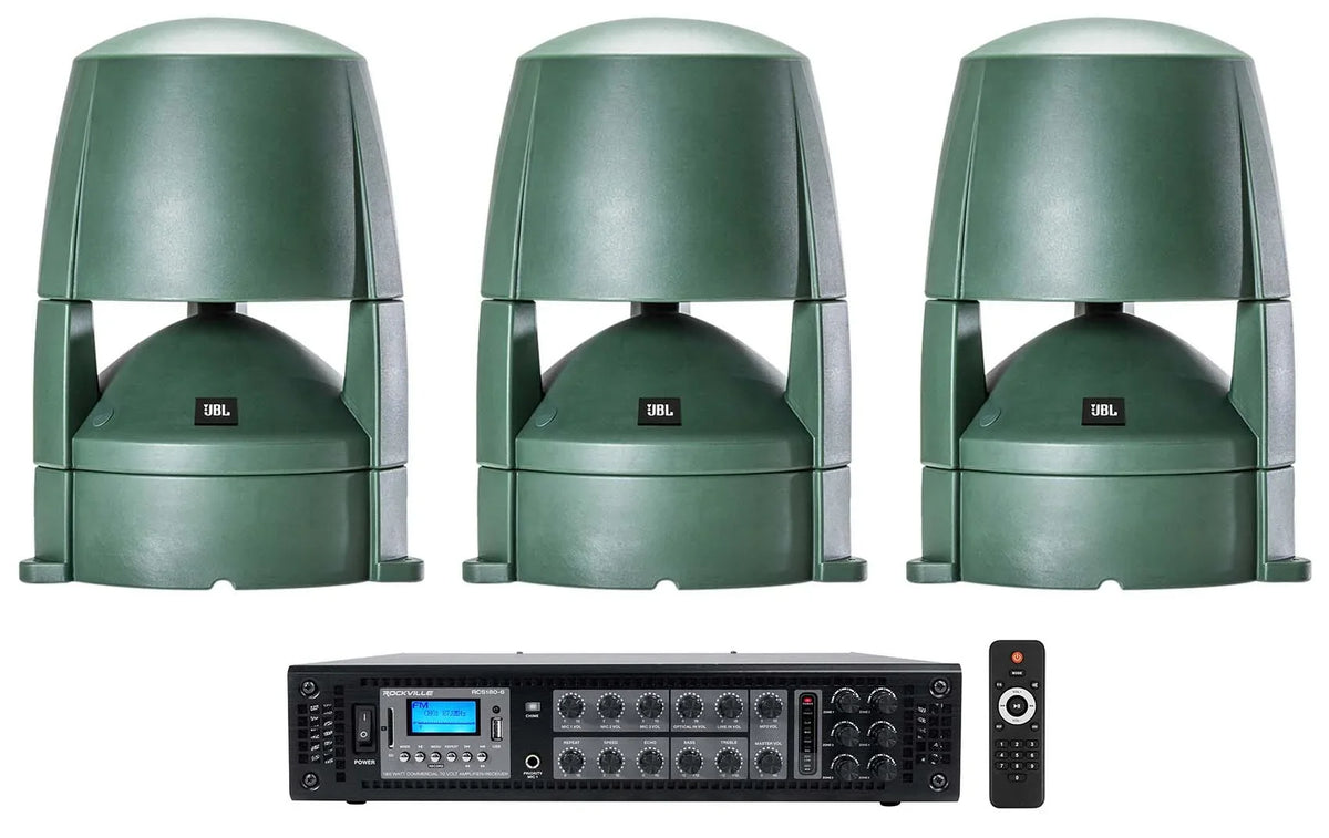 Outdoor 88M Amplifier 70v Speakers Landscape 8" (3) + Commercial CONTROL JBL