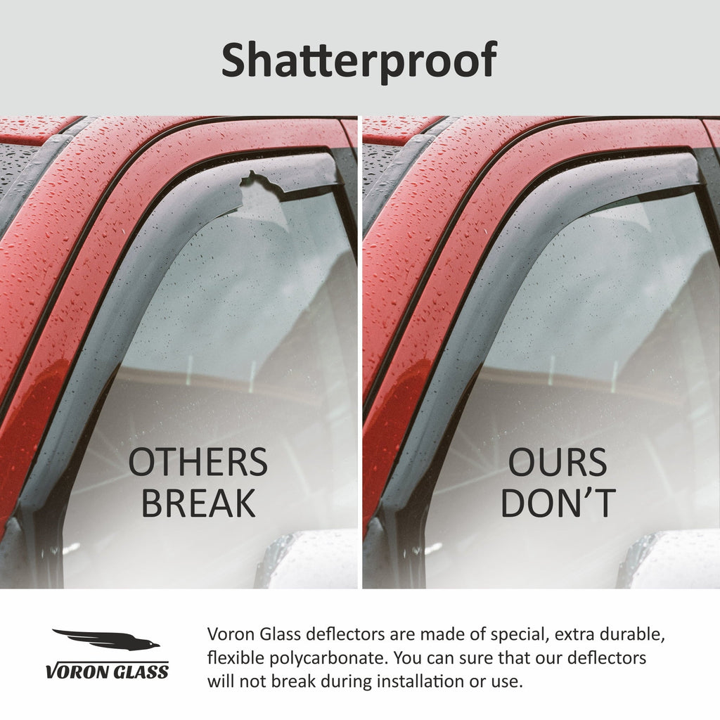 Ford for 2015-2020 in-Channel F250-F550 Ford Rain Extra 17-23), Window Visors, Vent Pieces F150 4 Deflectors, Guards - Glass SuperCab for (fit 230095 Voron Durable Window