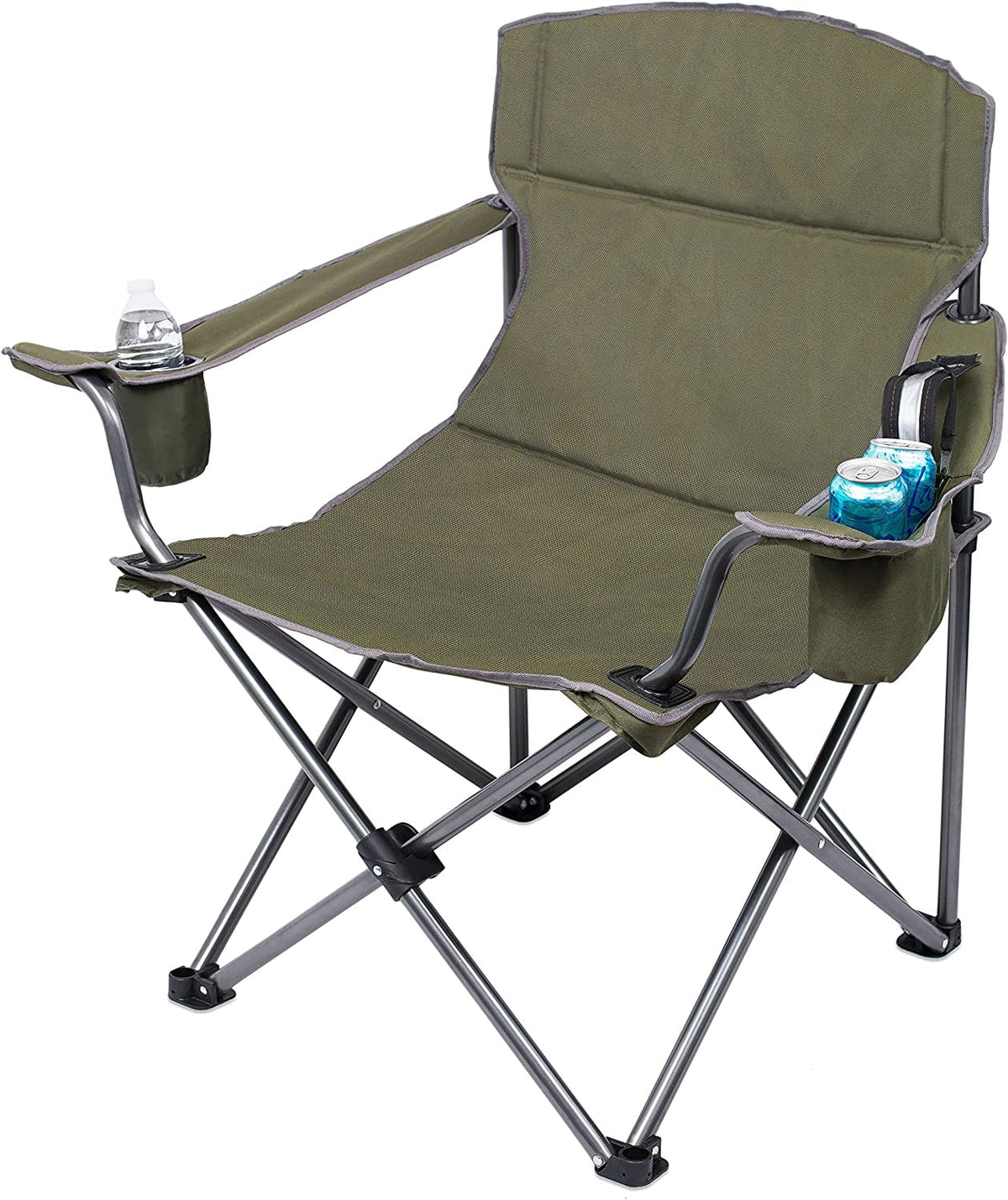 Best Bag Chair Camping Insulated Case Folding - Cooler XL - Duty - Green - - - - Wide Holder Cup Internet's Padded Extra Outdoor Quad Sports - Heavy Carrying Beach - -