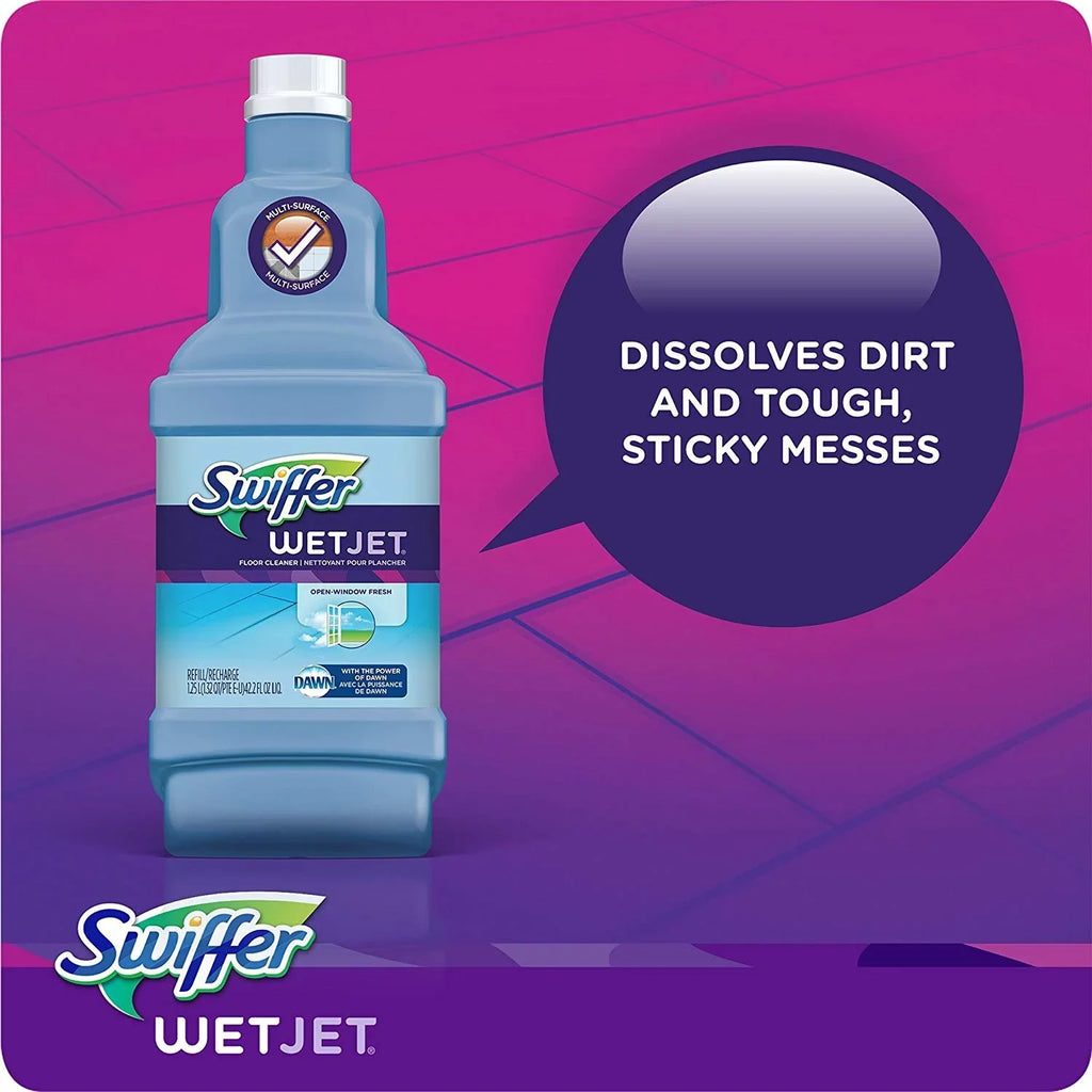 Scent Refills, Jet Swiffer Refill, Solution 1.25 Blossom Cleaner WetJet Pack Floor Wood Wet Breeze Multi-purpose 6 Liter of