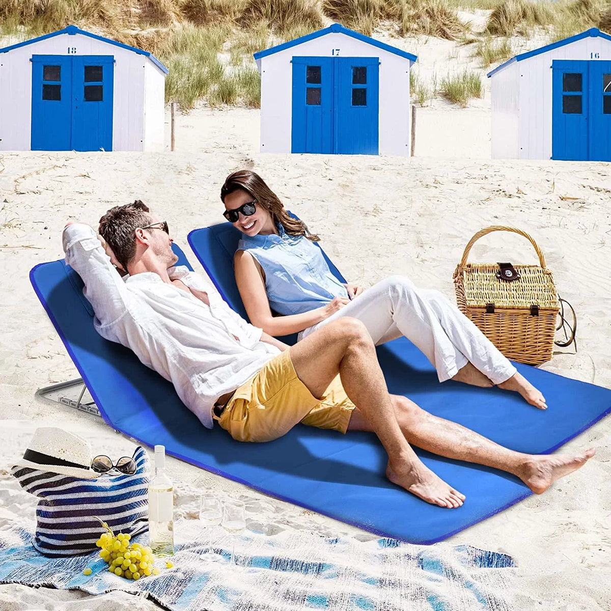 for Set Chairs, Lounge Camping, Sunbathing, with Chair 2-Pack Adults Beach Lawn Table, Chairs Folding Adjustable Position for Side 5