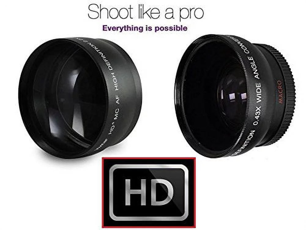 Kit DMC-G7H Lumix Lens For & Lens (58mm Wide Panasonic 2-Pc Angle Size Telephoto Set Hi-Def Compatible)