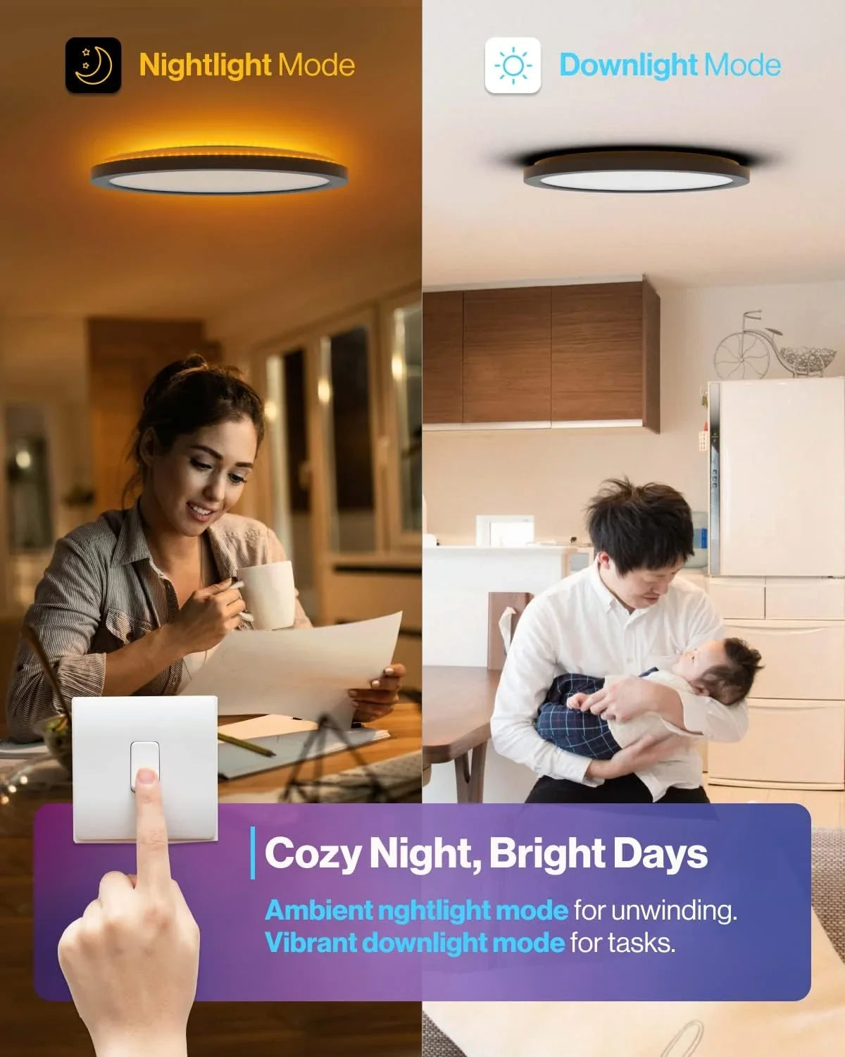 Light ETL Energy Alexa Inch Light 4 Kitchen Compatible Sunco Star Google 13 2500LM Bedroom Ceiling for Amazon Hallway 24W Night Pack LED Changing Smart Flush Mount Color RGB LED Fixture Home