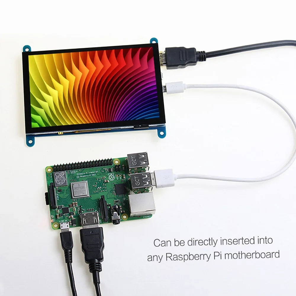 Compatible Tool Pi Touchscreen with 5 Educational Aibecy USBInterface Resolution InchCapacitive Display Portablewith Raspberry Small 800*480