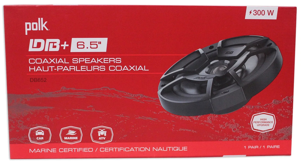 300w Speakers+Speaker (2) DB652 6.5" Car/Marine/Motorcycle Polk Audio