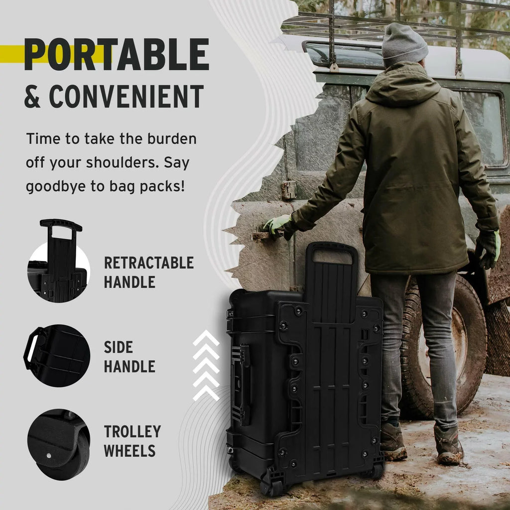 x Foam (25 20 Hard x Customizable 12 Koah Weatherproof with Wheeled Case Inch)