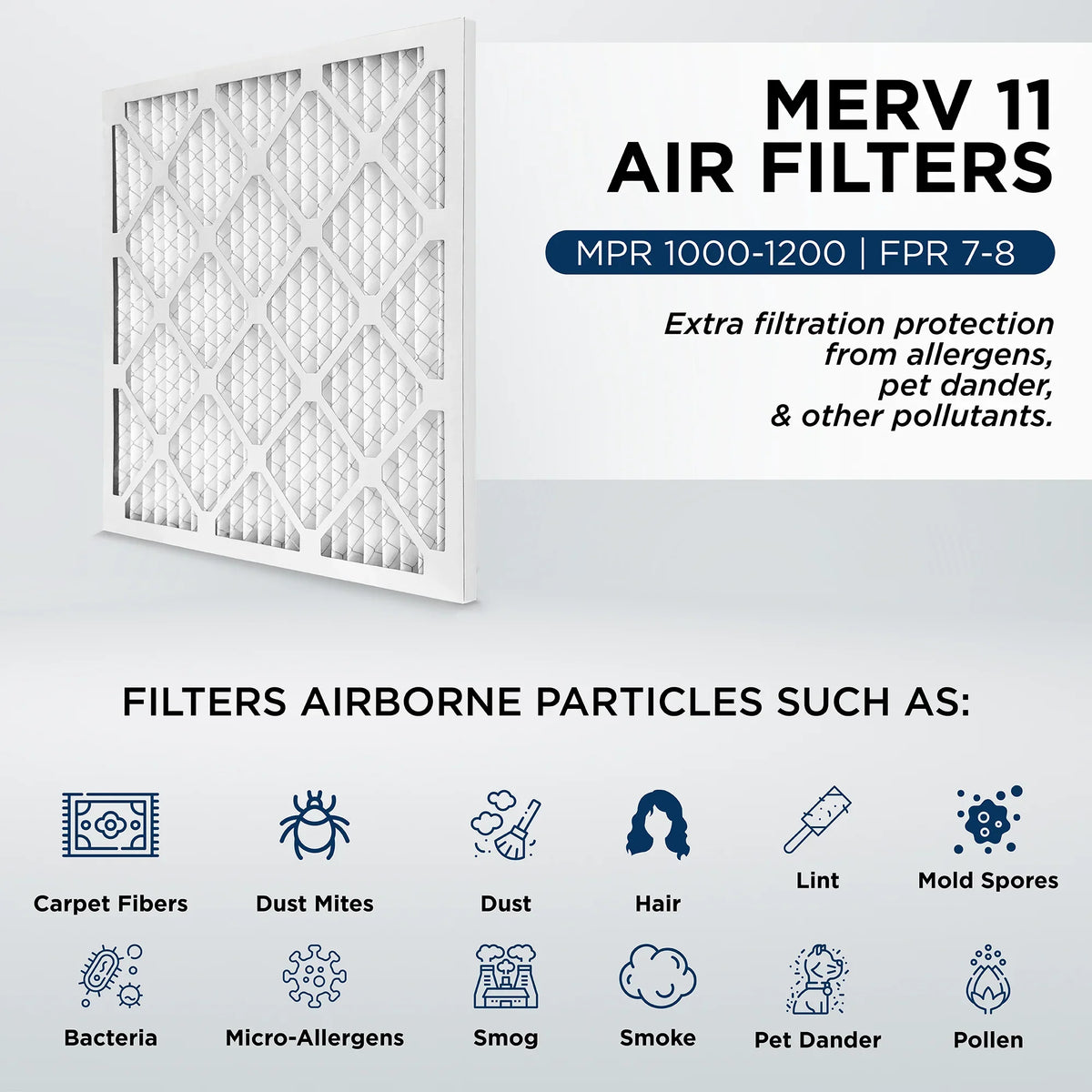 Quantity by 12x20x2 11, 6. AC Filters 11-1/2 Pamlico. Actual x MERV 19-1/2 MPR Furnace x Air Pleated 1000 2" 1-3/4 Size: