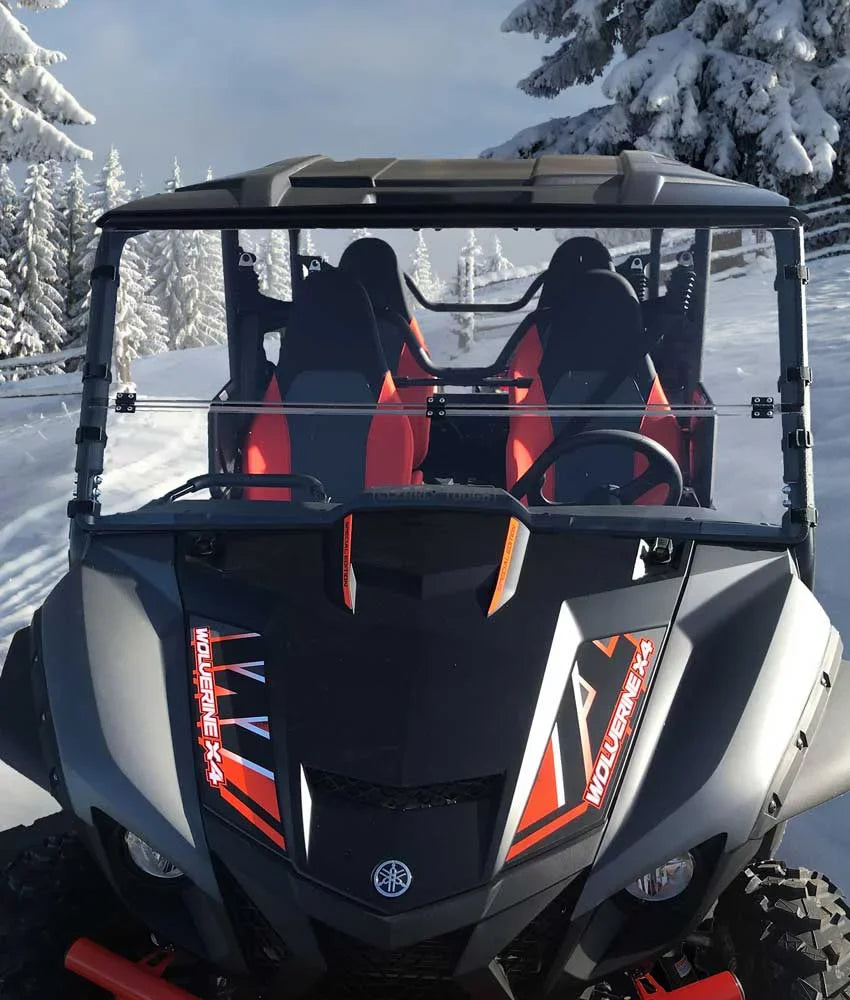 Coat. / Yamaha Made Full Folding in and older) Tough Clearly w/Hard Windshield polycarbonate RESISTANT- X4 - X2 Premium Versatility! (2020 Extreme America! SCRATCH Wolverine