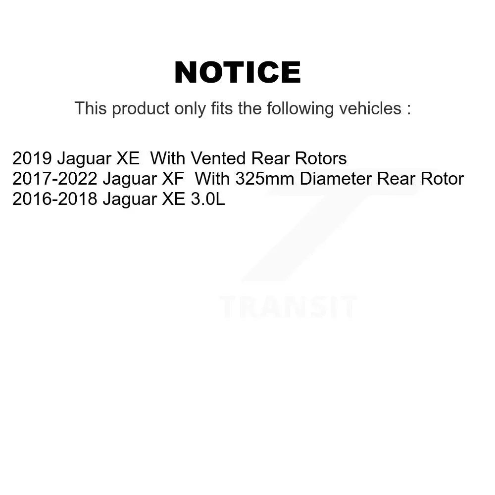 Transit Jaguar Kit XE Pads Auto Brake Rear - And Disc Rotors Coated XF Ceramic KGC-102389 For
