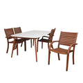 Piece International 5 Charlotte White Home Dining in Set Deluxe Patio Amazonia