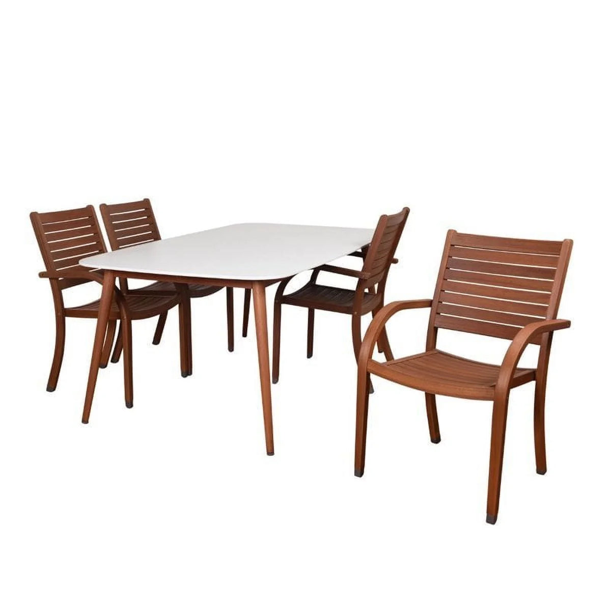 Piece International 5 Charlotte White Home Dining in Set Deluxe Patio Amazonia