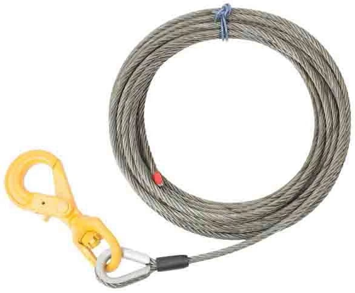 Tow Self 75' lbs Steel Wrecker Rope 15,087 Products x Truck Rollback Ultimate Strength Core Cable Breaking Locking, Winch Mytee 3/8"