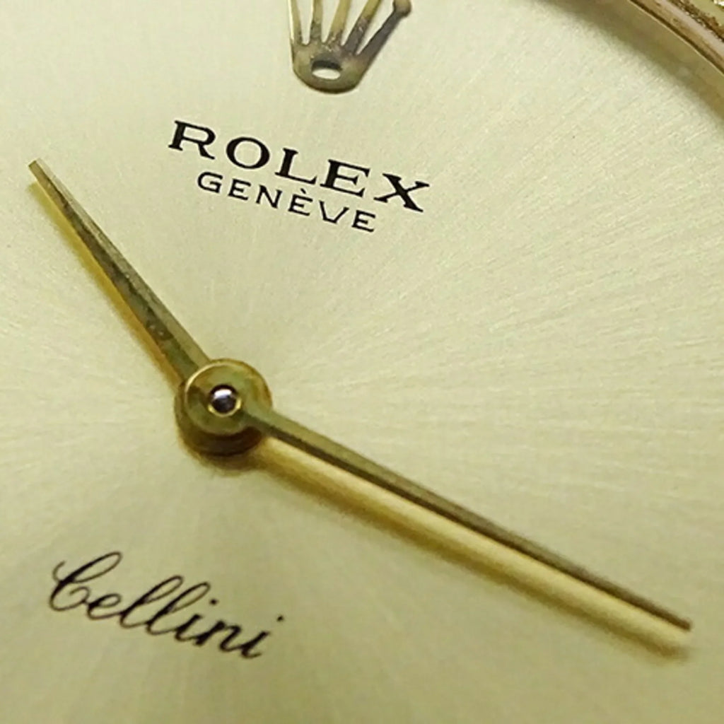 Rolex (Fair) Leather, Pre-Owned Hand-wound, Watch, 750YG, Cellini Polished 3831J Gold, Men's