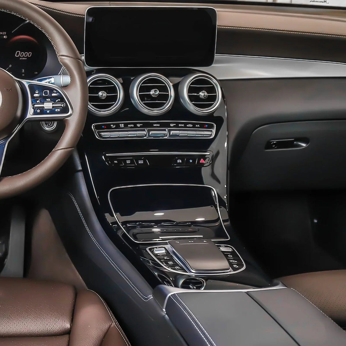 Class Tech 300 Frame Center Class W205 C300 C400 Benz GLC GLC W253 Ashtray Mercedes Xotic Chrome, 2016-2023 Storage 2015-2021 C Console Trim, with Box C63 Compatible
