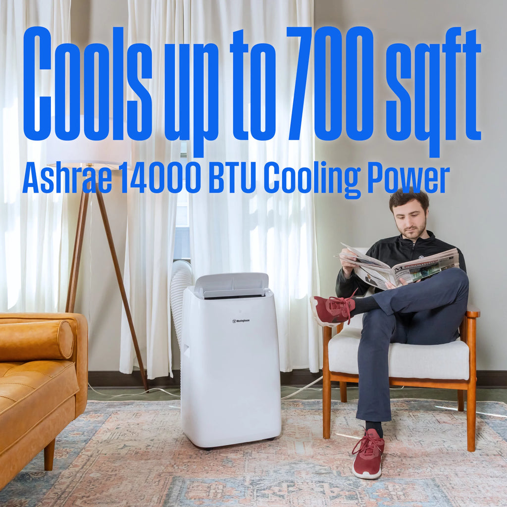Remote Portable Ft Conditioner 14,000 Sq Smart & to Westinghouse App, 700 Air with up with Dehumidifier BTU