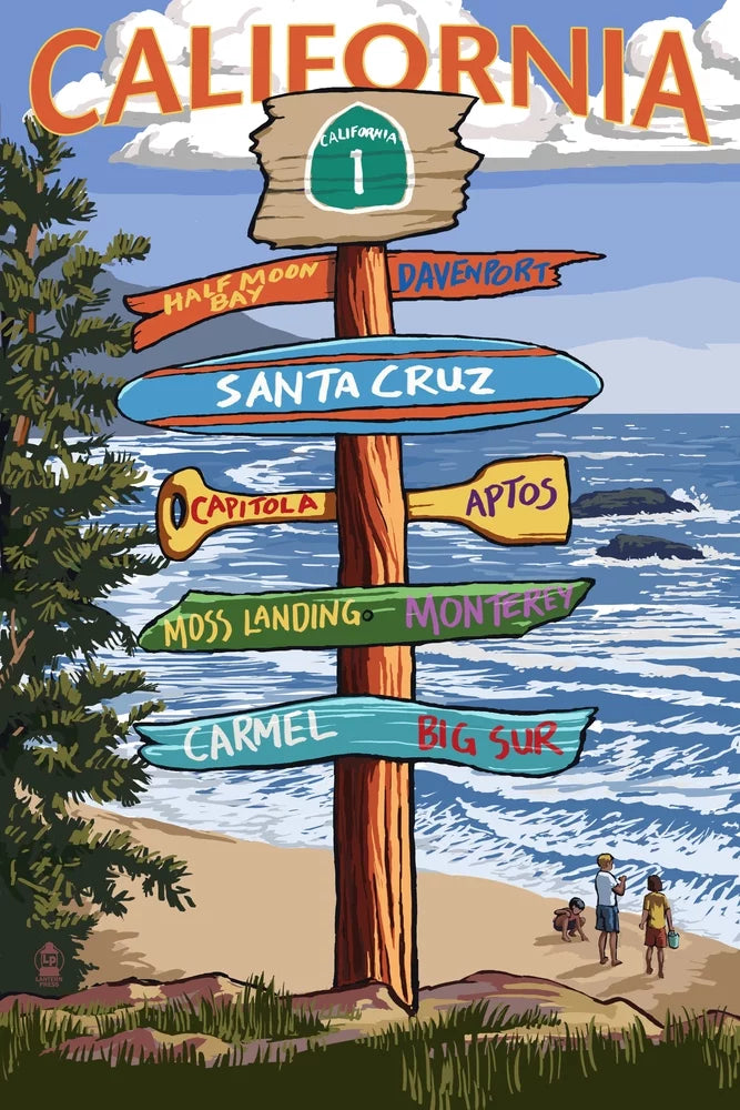 Family, in California, for inches, Piece 500 Premium (19x27 Puzzle Santa Sign and Destinations Adults USA) Made Jigsaw Cruz,