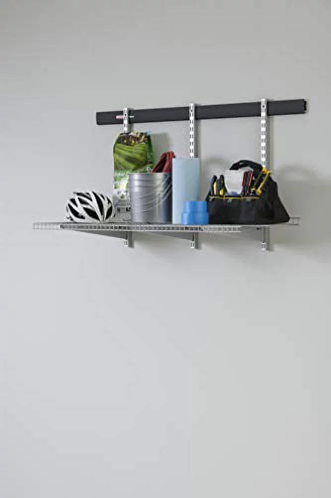 Kit, Steel Fast Track Storage Track System Rubbermaid 9-Piece Garage Wire Shelf Starter