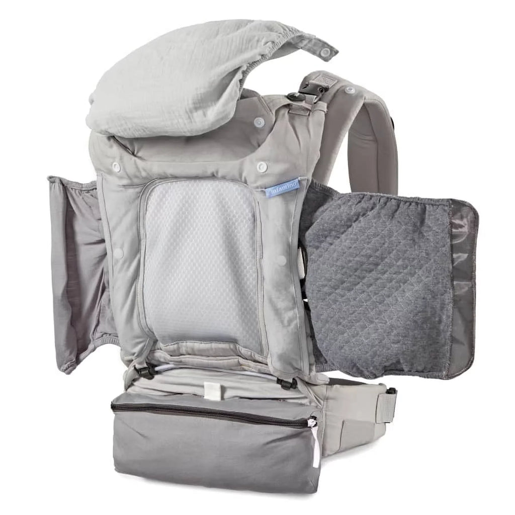 Baby Unisex, Ergonomic 4-Position, Infantino in-Season-5 Gray Carrier, Layer 8-40lb,