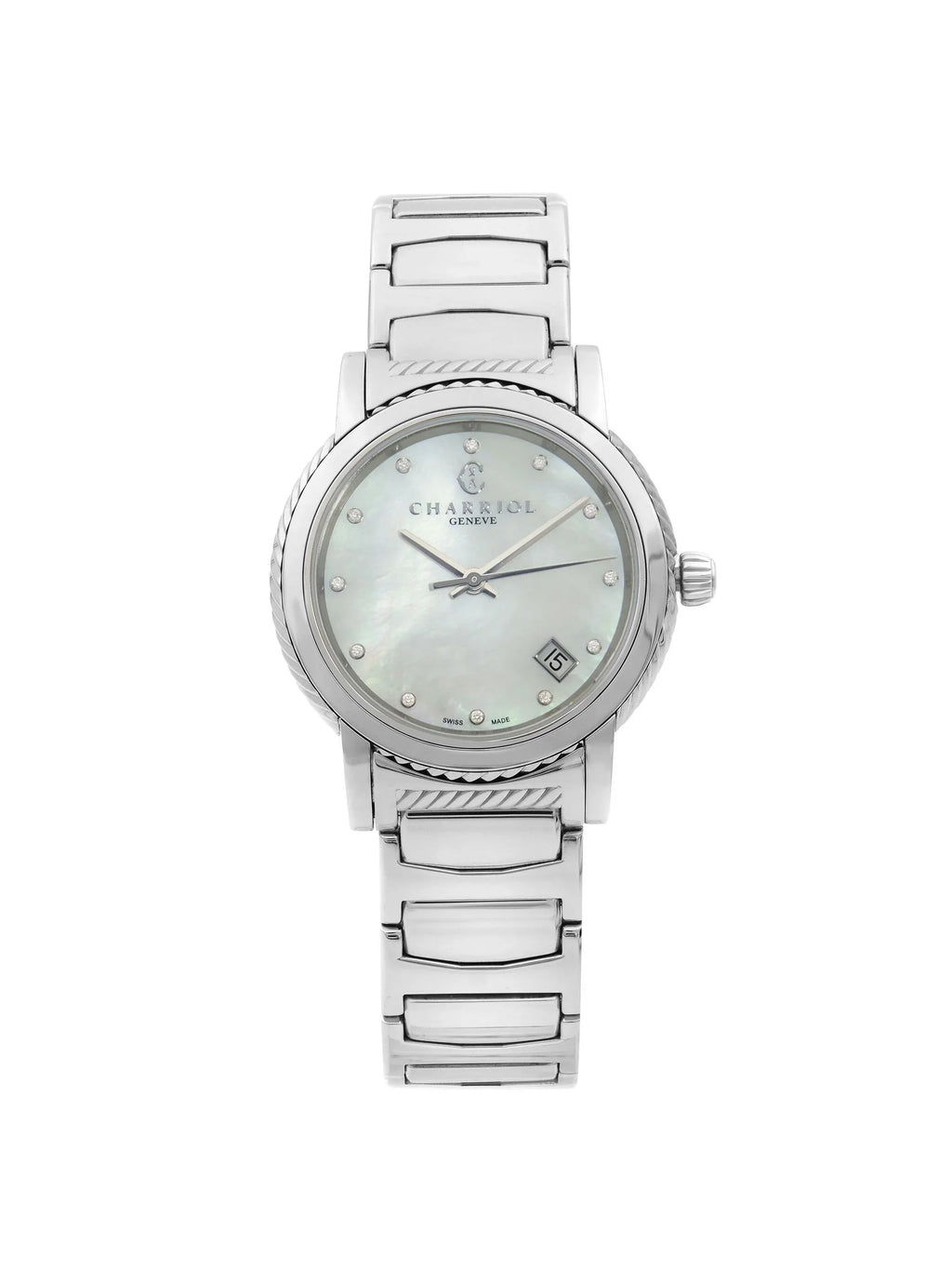 Parisii MOP Dial Ladies Quartz P33S2.920.001 Watch Diamond Charriol Steel White