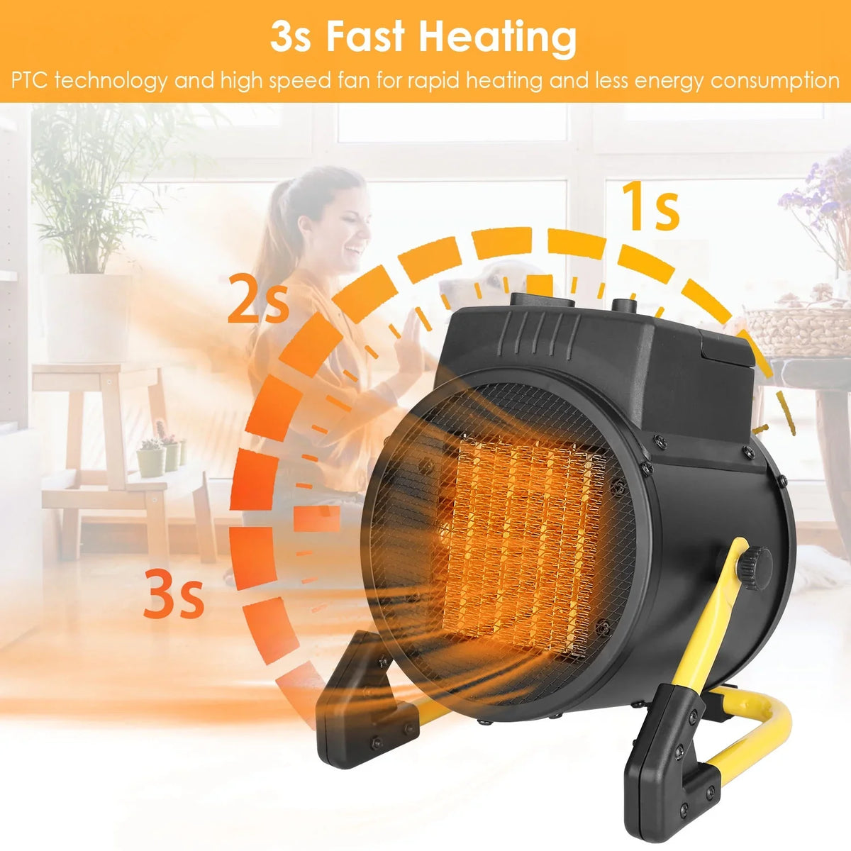 Electric 1500W Desk Adjustable Ceramic Protection Temperature Bedroom Fan Portable with Personal Overheat Office Space Heater iMounTEK for Heater