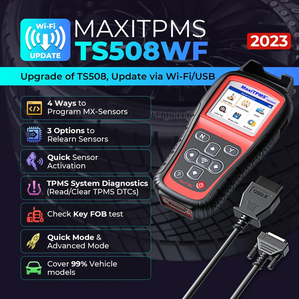 TS508WF Reset DTCs, TPMS Upgraded Scan Tool MaxiTPMS Autel Sensors, Tool TS408 TS508 TPMS Relearn/Activate Programming Read/Clear All of TPMS