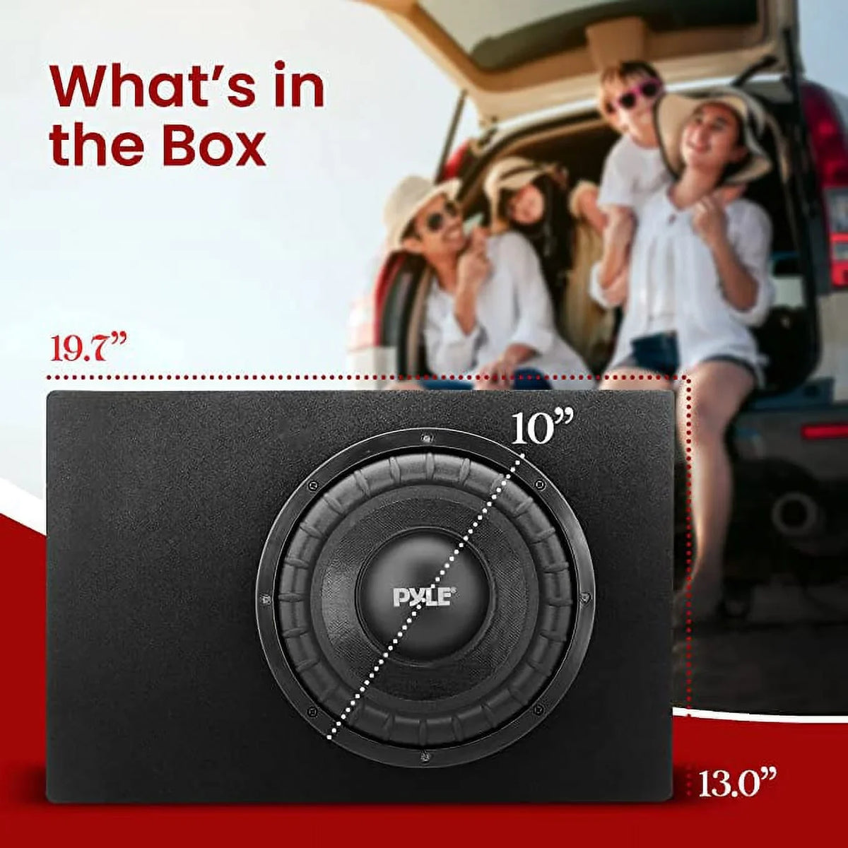 a Non-Pressed 10-inch System Woofers with Subwoofer Box High Pyle Paper 500 Powered Slim Cone Watts