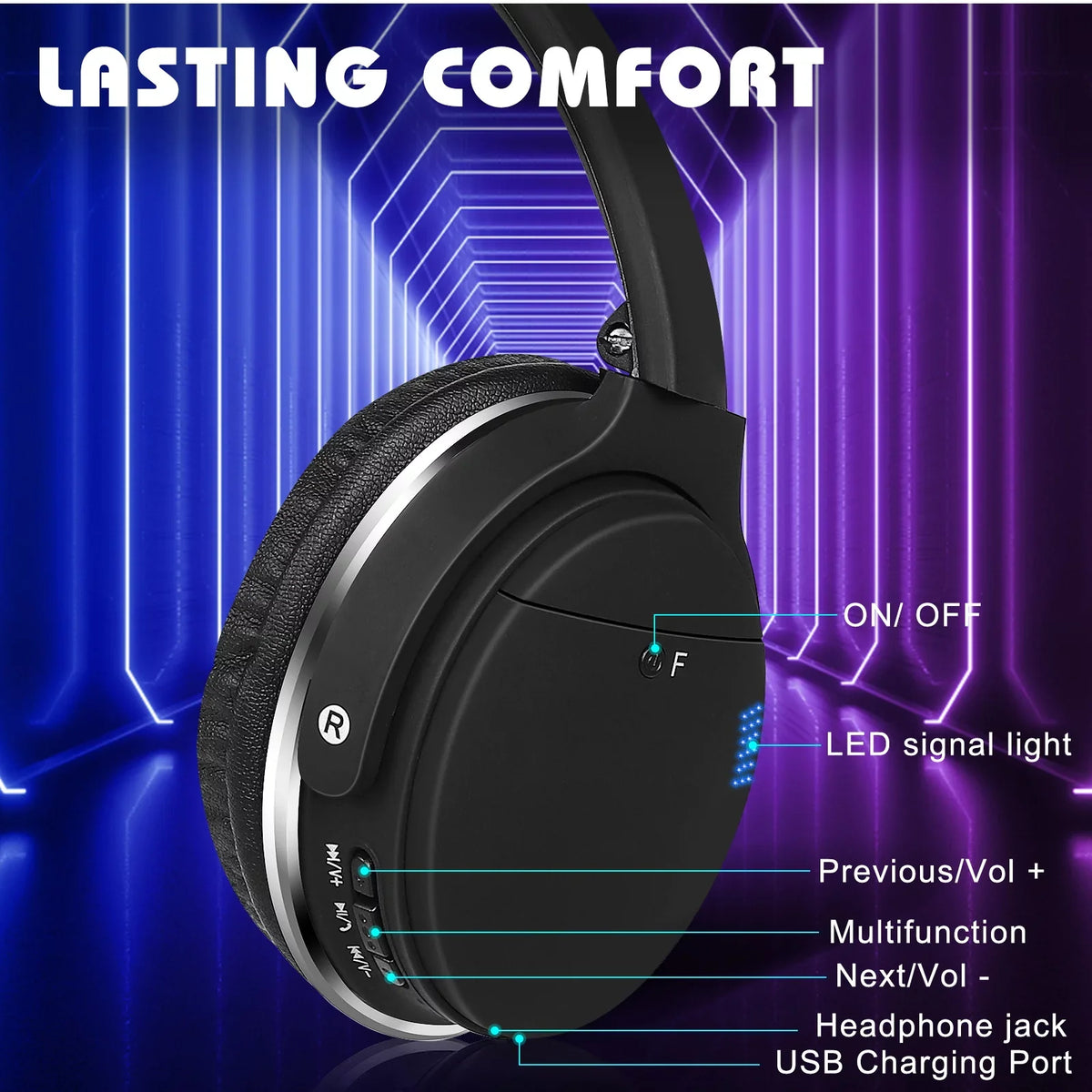 Support Ultra Audio, Superior with Call Ear 5G Deep with ZTE Resolution High Stereo UrbanX Axon UX35 Over Earphones Phone Wireless Bluetooth The for Bass, 30 Headphones Mic Comfort