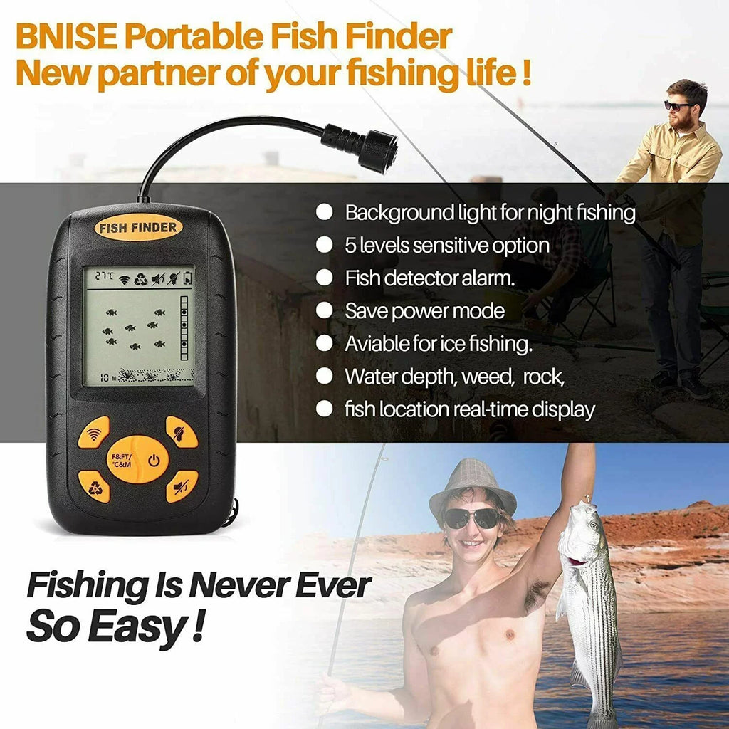 Finder Alarm Experience Sensor Enhance Sonar Your Echo Advanced Jahy2Tech Fishing Technology Fish Transducer Portable - with