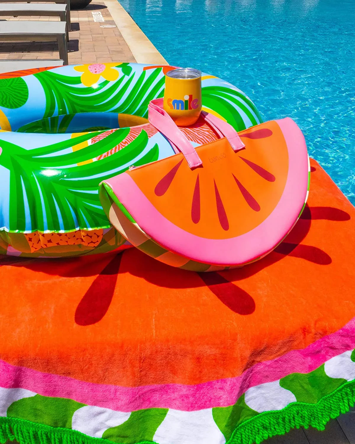 Beach Cooler Straps, ban.do Super Cute Portable for Watermelon Picnics Sided 2.0 Cooler Chill Shoulder or Days, Bag Bag, Insulated Cooler, Soft with