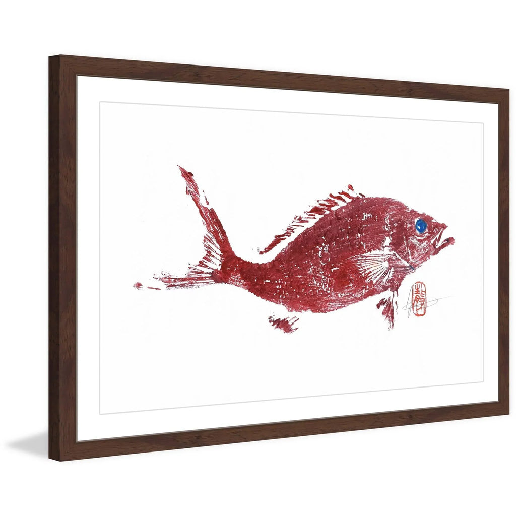 2" Print Framed "Red Snapper Painting