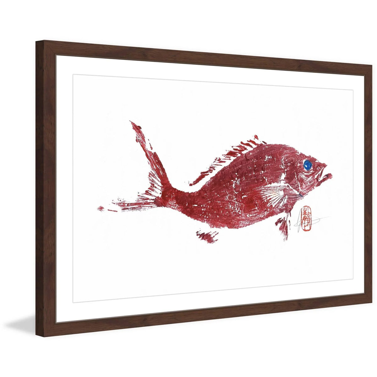 2" Print Framed "Red Snapper Painting
