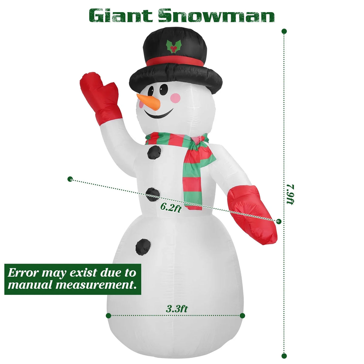 Snowman Blow Lawn Light Party 7.9ft Winter Decor Yard Snowman, Christmas Holiday Inflatable Holiday for Yard Decoration, Up Garden Up Giant iMountek Huge