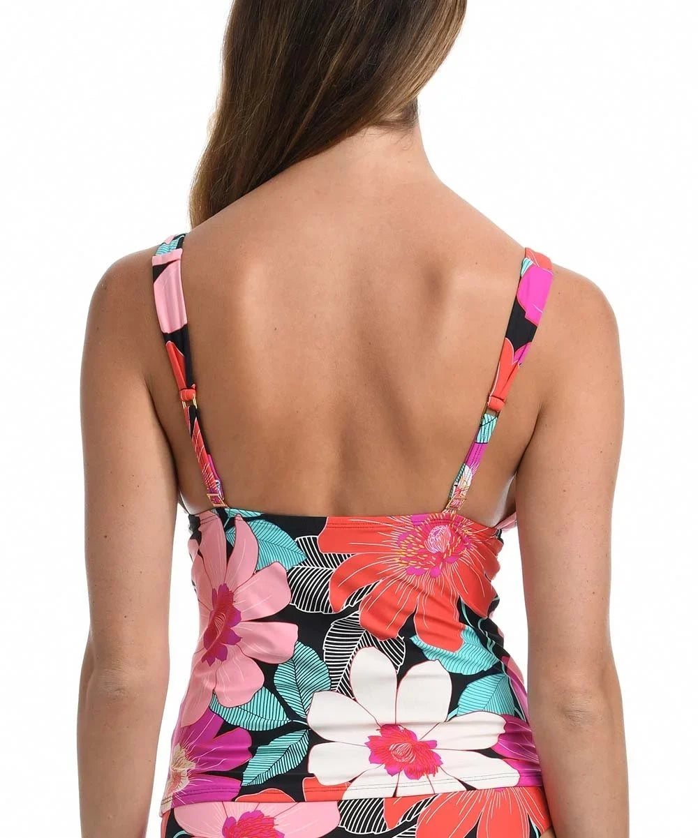 La Blanca Swimsuit Pink 6 Knot Women's Top Trim Size Tankini