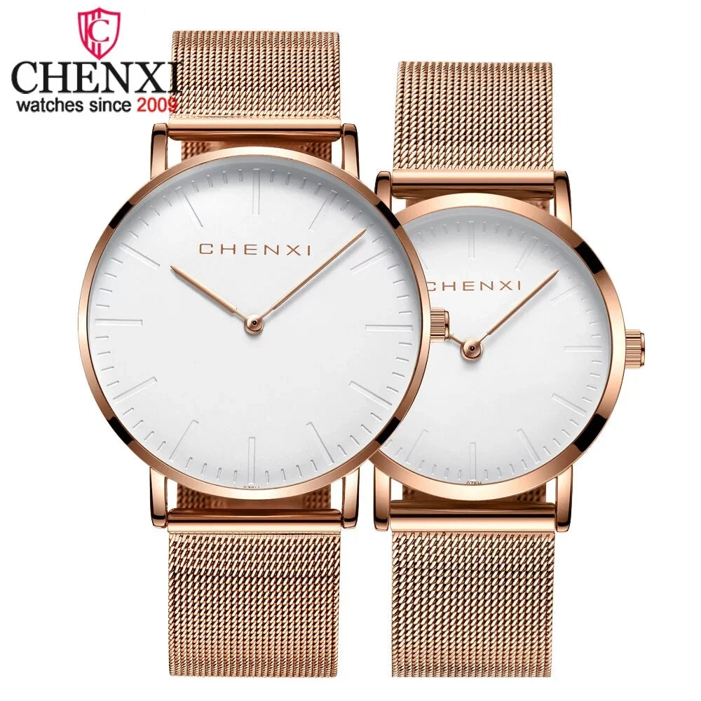 Quartz thin Watch gold Rose Woman Ultra Ladies Watch Luxury Elegant Top Dress Lover CHENXI Brand Fashion Waterproof Watches Men