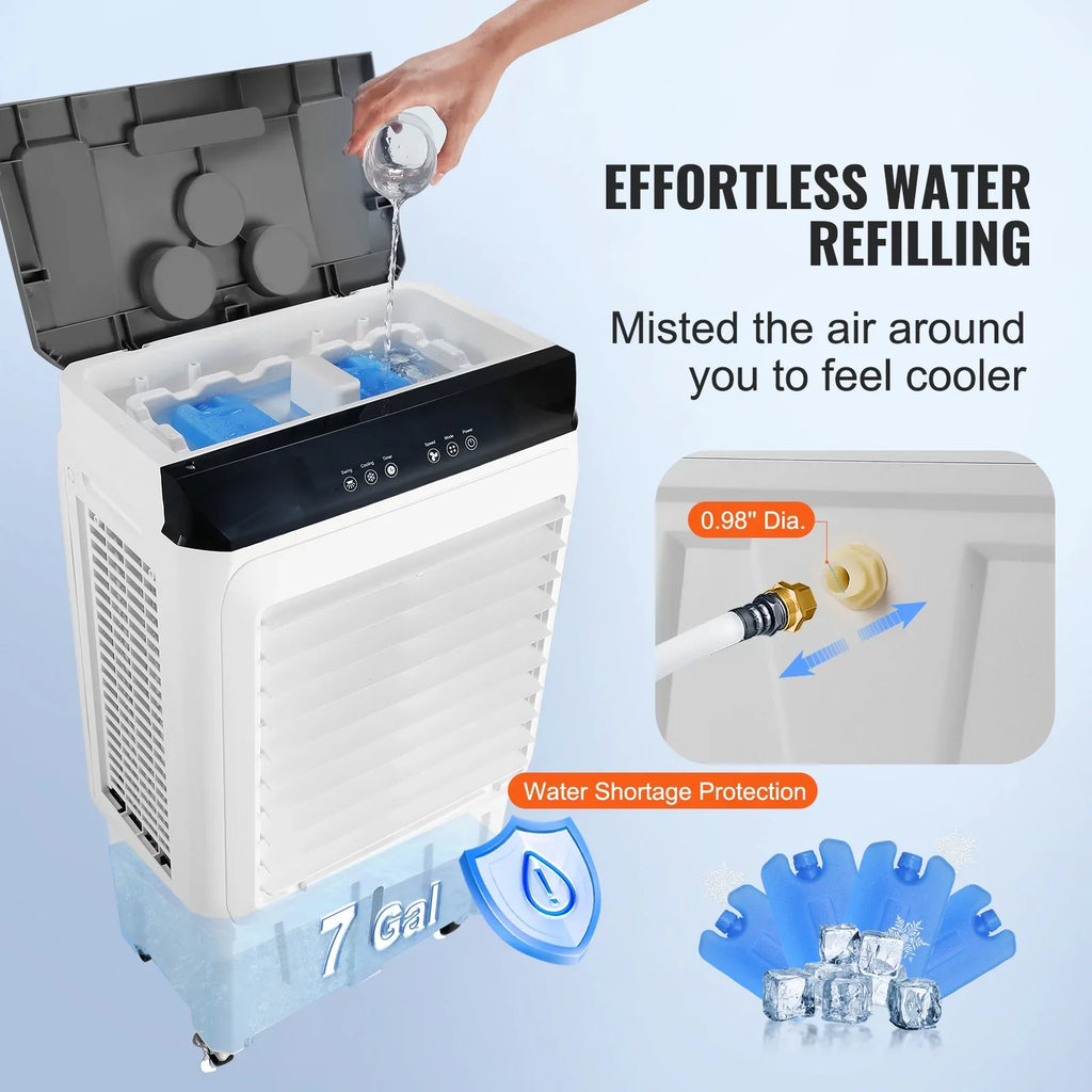Timer Gal Humidifier SKYSHALO 7 12h Cooler CFM Evaporative 3-in-1 Air Swamp 2100 Cooler