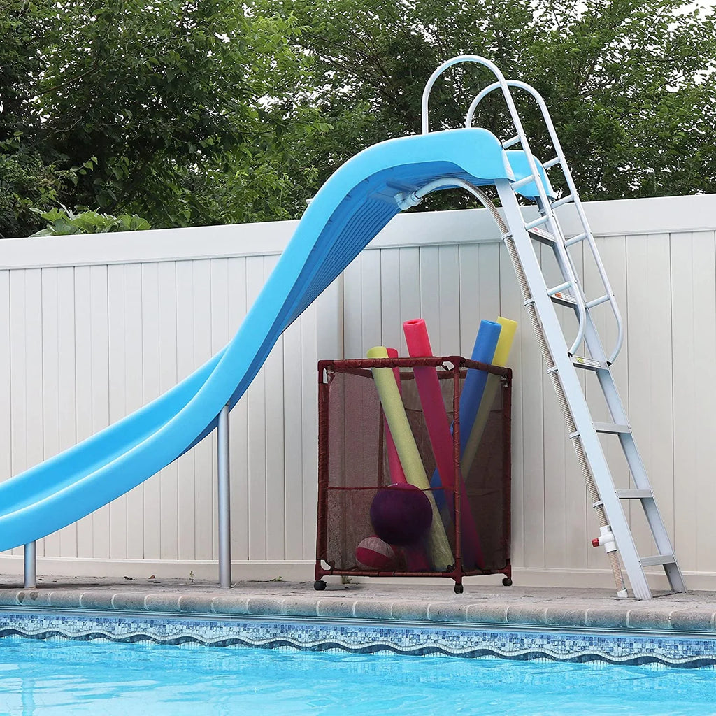 L Brown Organizer (43" Toys, Height, Storage Balls, Noodles x x Bin, Equipment 25" Mesh 563009 H), Large, and Pool Holder, W Yours Kids Essentially Floats 28" Rolling Style