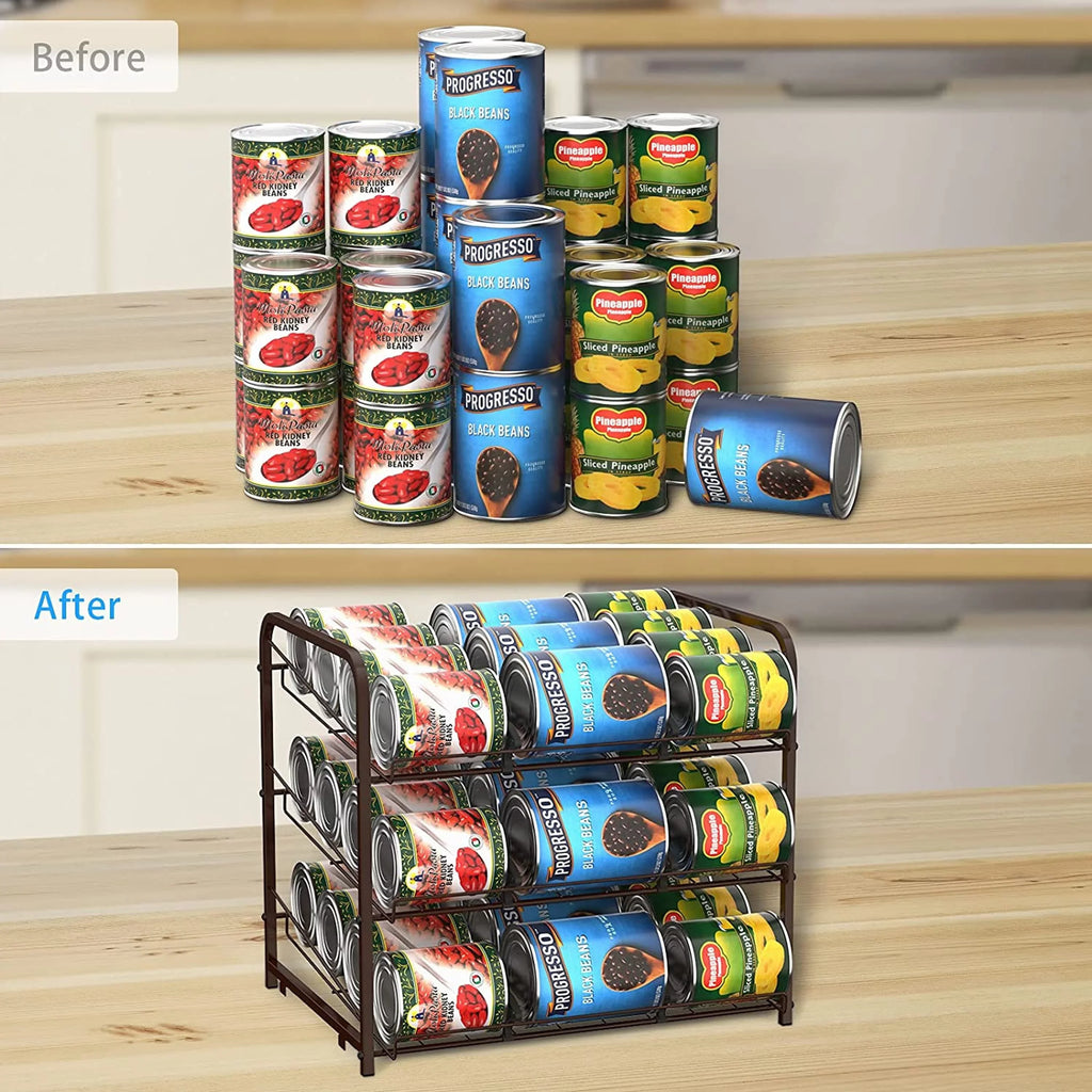 and Living 72 Capacity, Kitchen Countertops Organizer, Room For Large Pull Stackable Rack Suitable Can Cans Two-piece