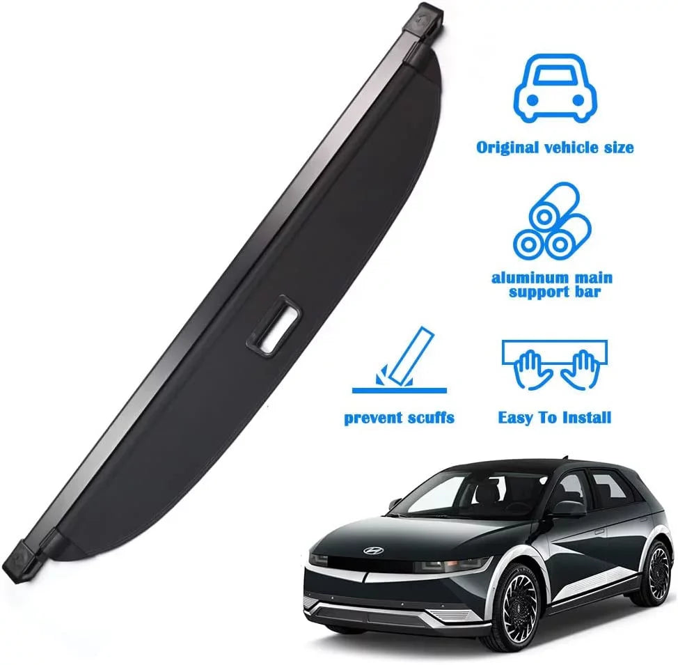 Black 2024 For SUV Retractable Ioniq 2022-2024 Cargo Fit Accessory Trunk Hyundai Ioniq Cover Cover Shield Rear 5 2023 Hyundai Privacy 2022 5 Shade 5-Seat