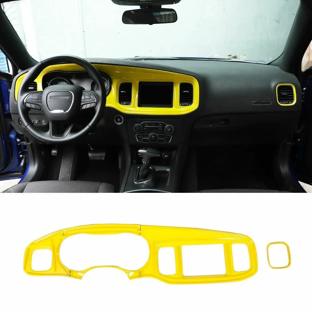 Cover Teledu Center Set Dash 17x Panel Trim Kit Console Yellow