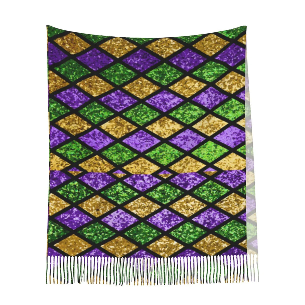 Gras Print Wrap Bingfone Scarf Winter Mardi Green Cashmere Shawl Scarves Elegant Feel For Purple Large Warm Shiny Gifts- Art Soft Women