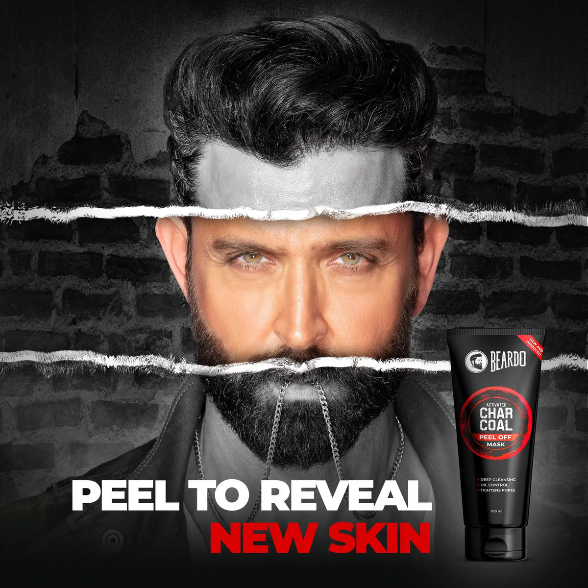 Dirt & Activated Peel Removal Fights Sensitive | for Suitable for | Men Mask | 100ml Tan Mask & Skin Blackhead Beardo Detox Pollution, Off Charcoal |